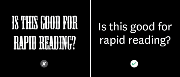 Typography rapid reading