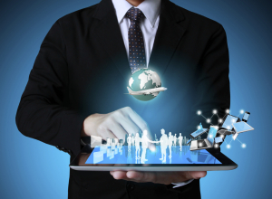 touch- tablet in hands
