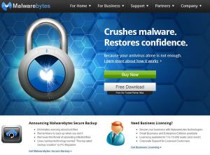Malwarebytes Homepage with CTA