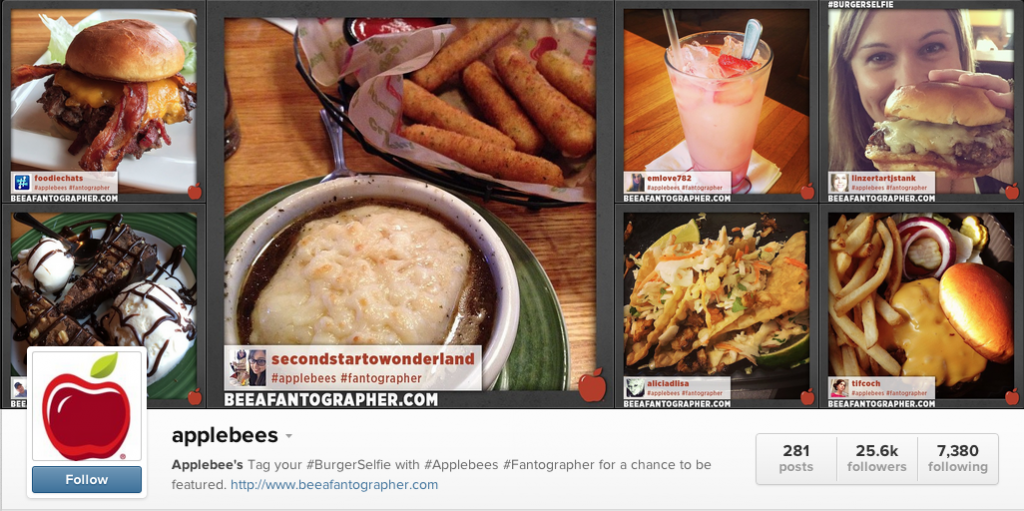 Diners are encouraged to tag their photos #Fantographer to be featured on the official Applebee