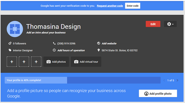Google my business dashboard