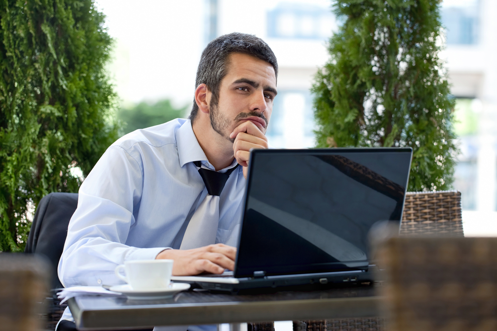 business man deep in thought