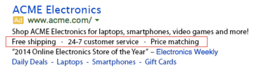 Top 10 AdWords features callout extensions