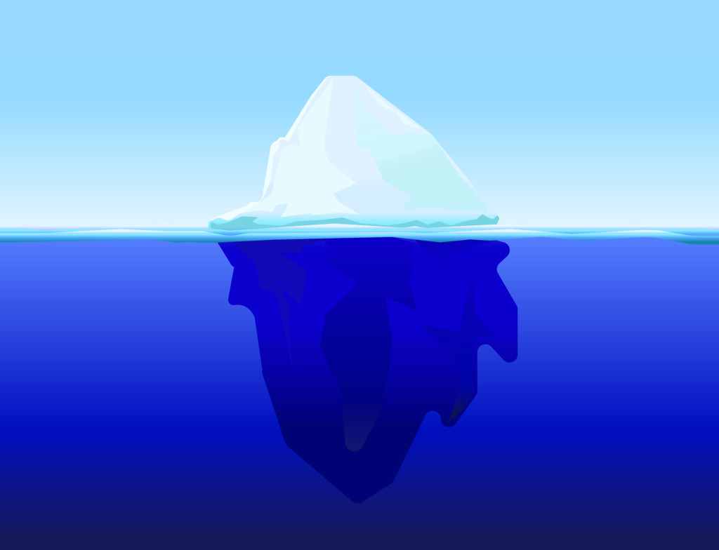 ice berg on water concept vector background
