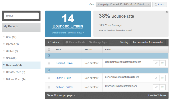 Email bounces
