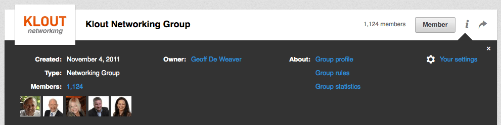 Klout-group-LinkedIn influential groups is on LinkedIn