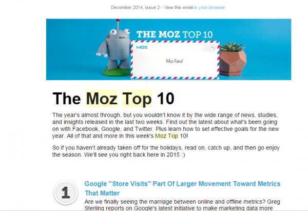 Moz Top 10 Email Digest
