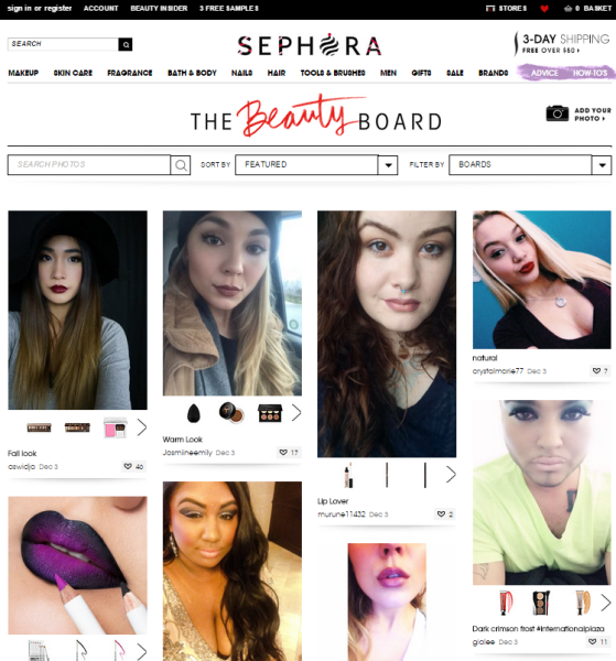 Sephora beauty board