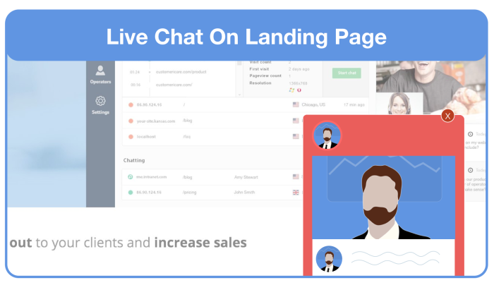 add live chat on landing page for feedback