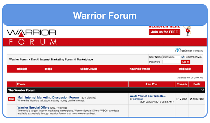 ask for landing page feedback on warrior forum
