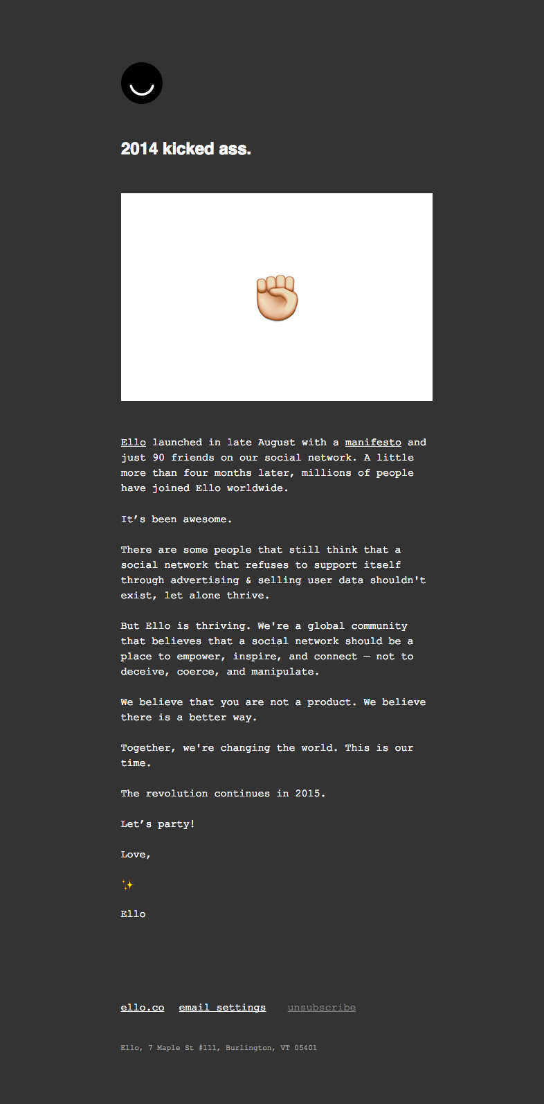 ello thank you email
