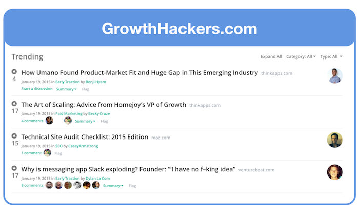 GrowthHackers Community for Landing Page Feedback