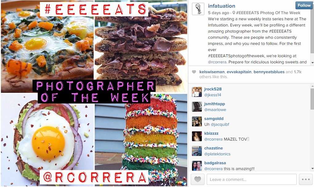 Instagram Marketing Example EEEEEATS 