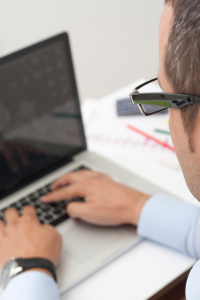 businessman writing