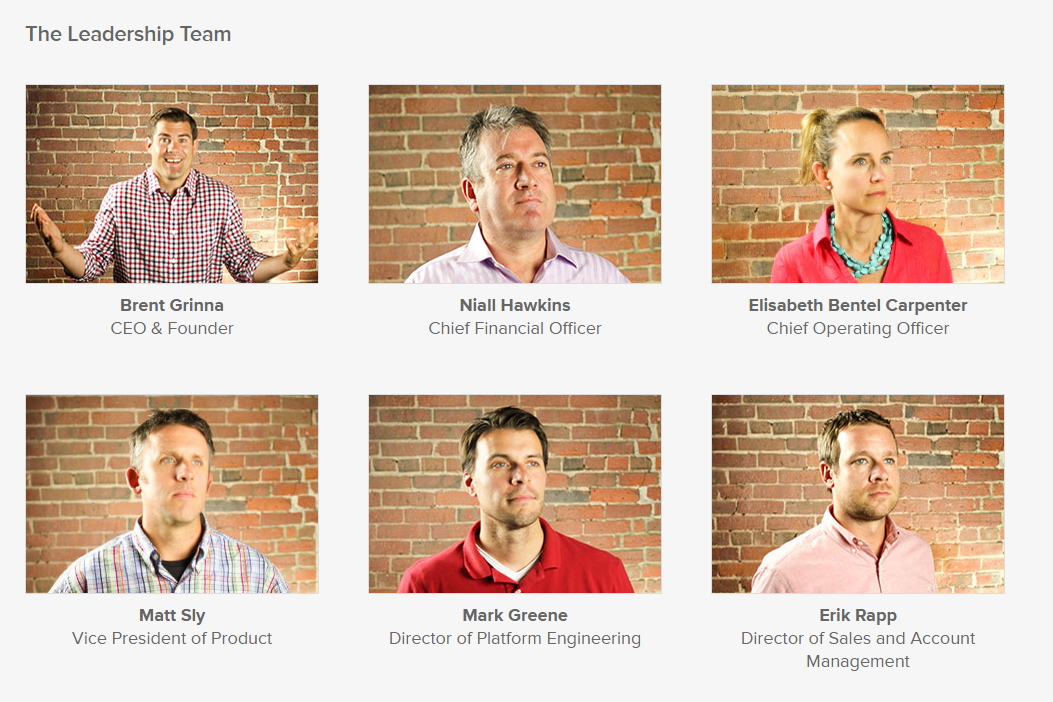 sales cycle screen shot of evertrue's leadership team with images of their faces