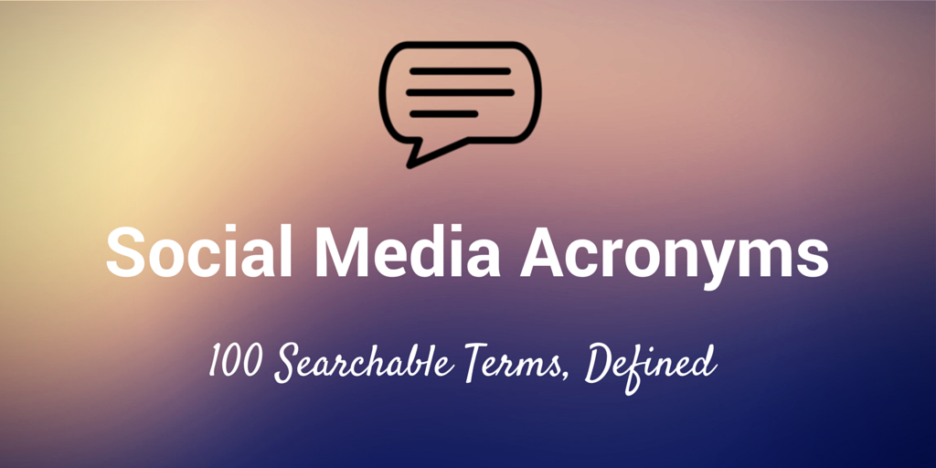 social media acronyms abbreviations