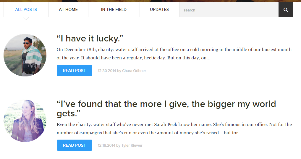 social media marketing plan screenshot from the charitywater blog