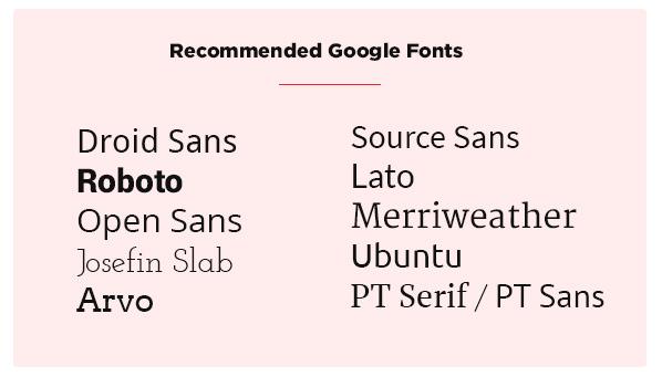 recommended fonts for blogs