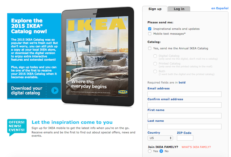 Ikea email sign up coupon