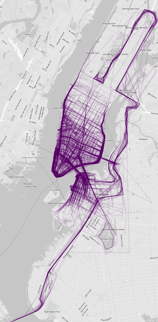 Map of where people go running in New York - Nathan Yau