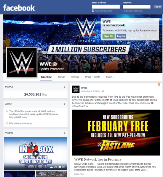 WWE-Facebook
