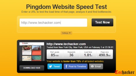 Pingdom Tools - Website speed test