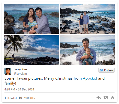 Influencer marketing Larry Kim family tweet