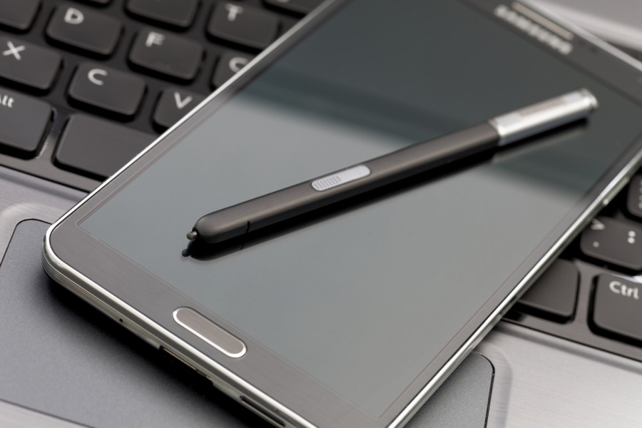 Phablet with a stylus.