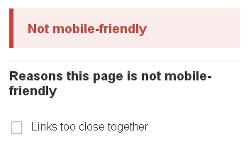 Reasons why a page may be not mobile-friendly.
