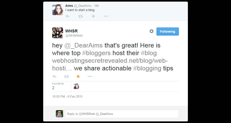 responding tweet