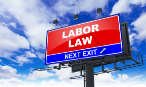 Labor Law on Red Billboard.