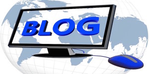 Image of computer with the word blog on its screen