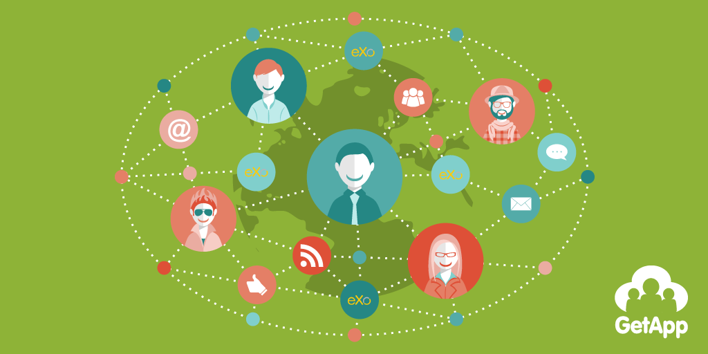 How elements of a business can be interconnected using collaboration tools like eXo Platform