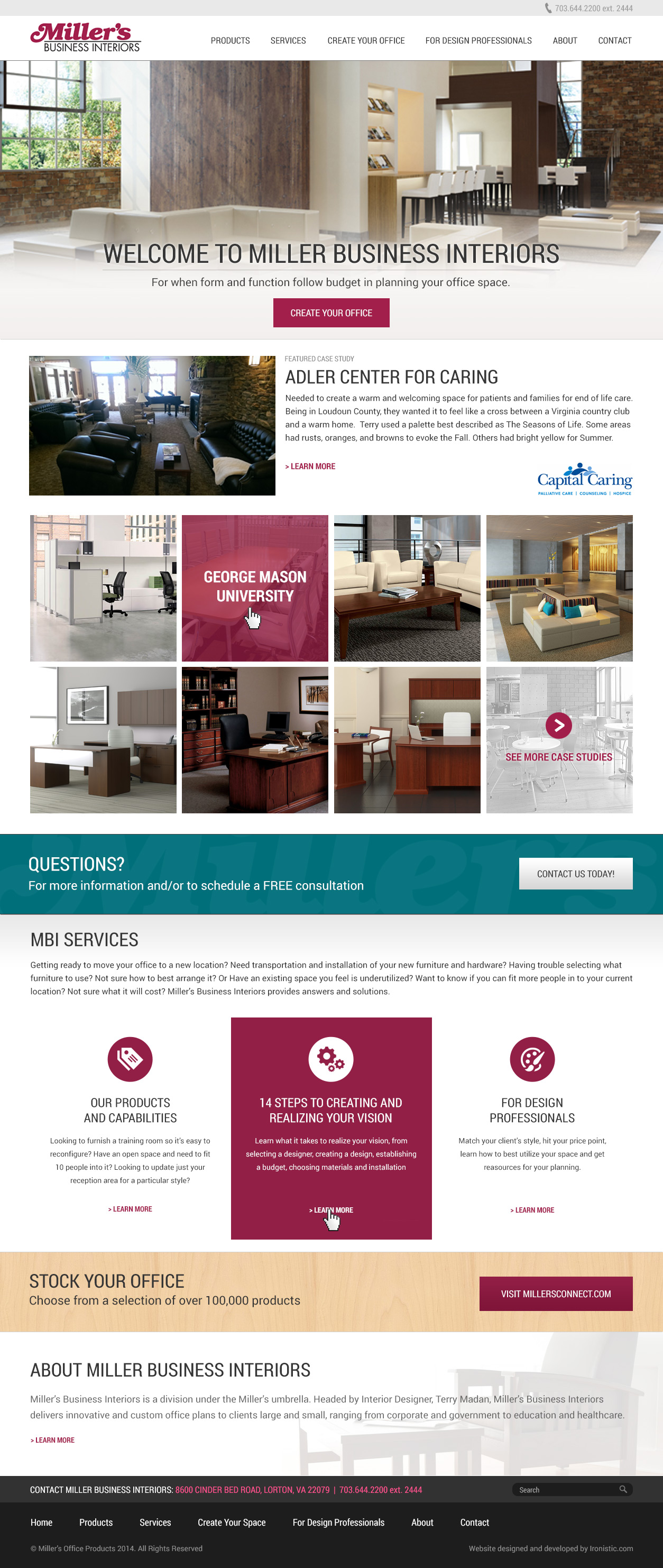 Millers BI Website Design Mock Up