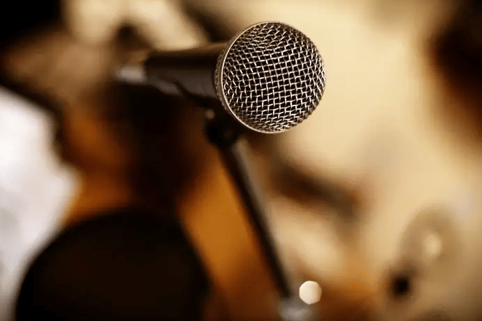 microphone blurred backrground