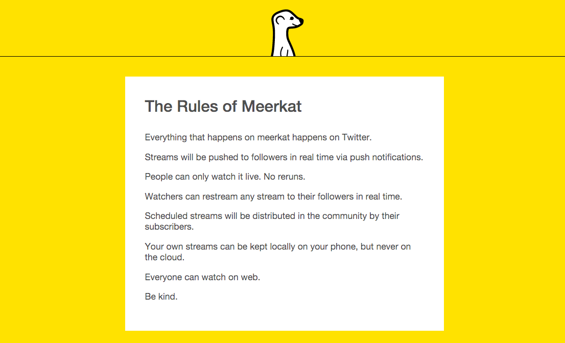 The Rules of Meerkat App