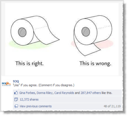 The right way and the wrong way to hang toilet paper
