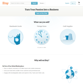 With Etsy, you basically just put in some info about yourself or your business, add some items, and then start selling. 