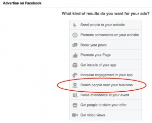 setting up a facebook local awareness ad