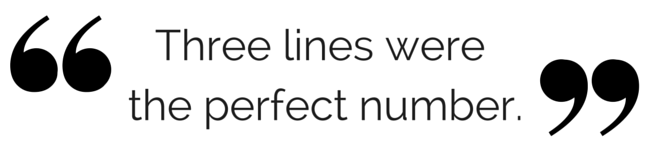 A quote by Norm Cox saying that three lines were the perfect number for the icon.