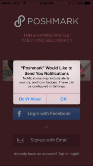 Request for push notification