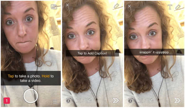 Snapchat first-time user onboarding experience