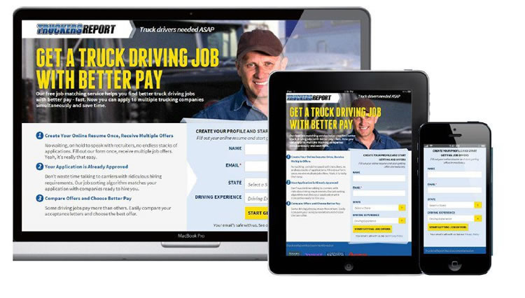 The new, fully responsive,  TruckersReport site design created. by Conversion XL team.
