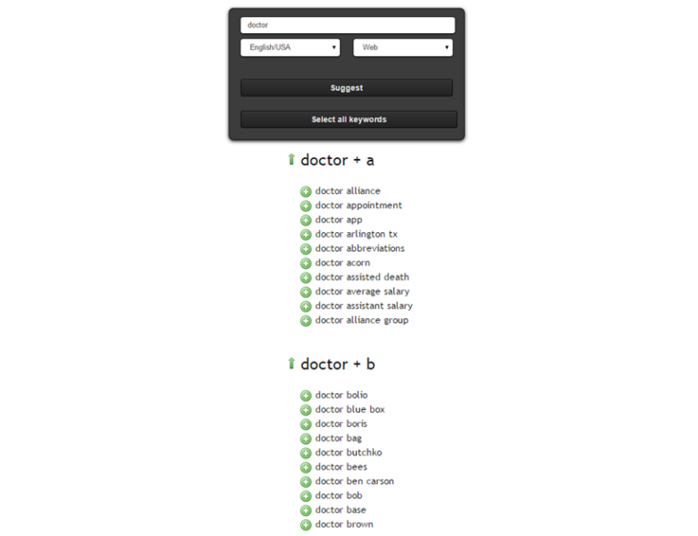 Ubersuggest Keyword Tool