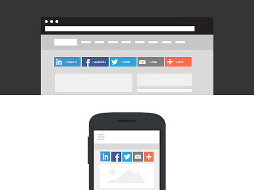 How AddThis looks like on desktop and mobile.