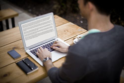 Writing website content   mac laptop use