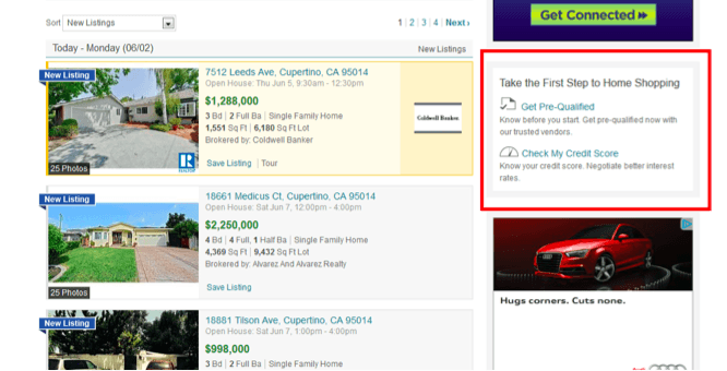 A/B test on right rail content