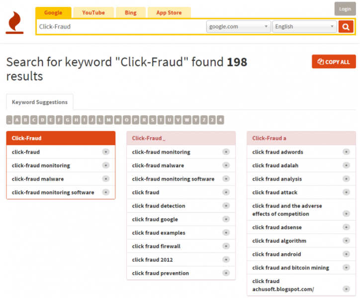 KeywordTool.io Term Search 