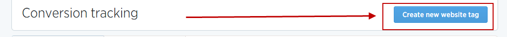 Twitter ads create new website tag