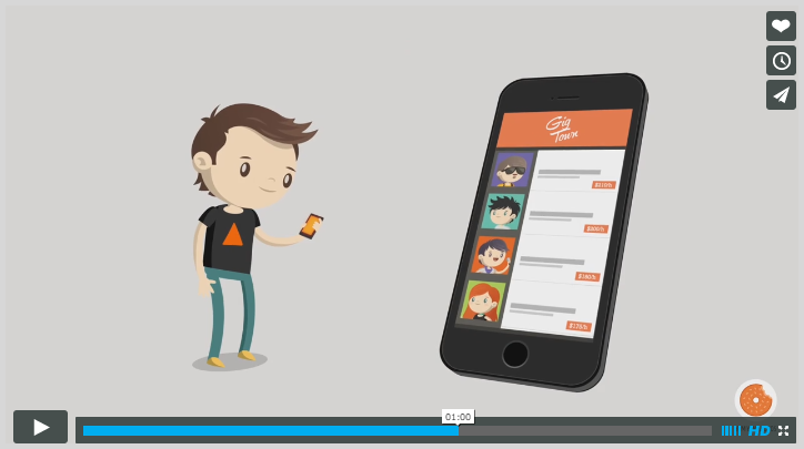 Gigtown explainer video mobile phone 4